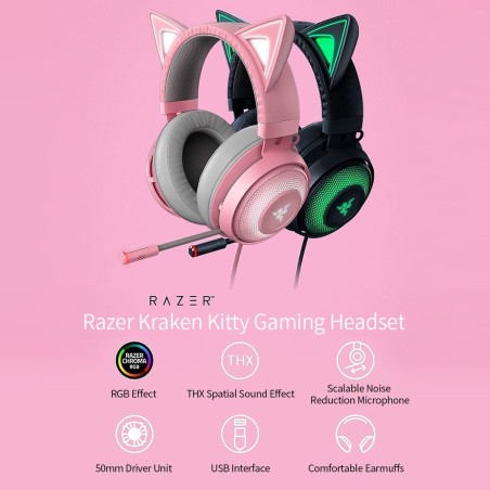 Razer Kraken Kitty Kabling Headset Pink